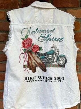 Women's Bike Week Daytona Sleeveless Shirt / Vest ~ Vintage 2001 ~ Large